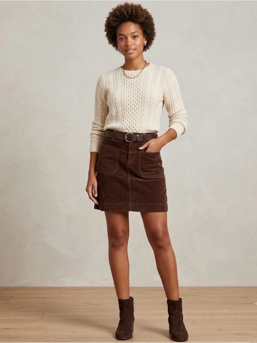 Athleta Velvet Y2K Academia Brown Mini Skirt Size2. Length 19in, waist 30in